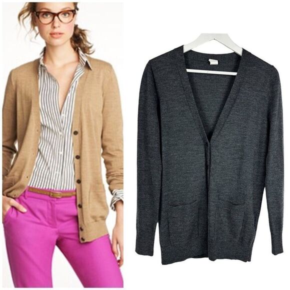 J. Crew Women’s Eden Cardigan Gray Wool size Small - Picture 1 of 7